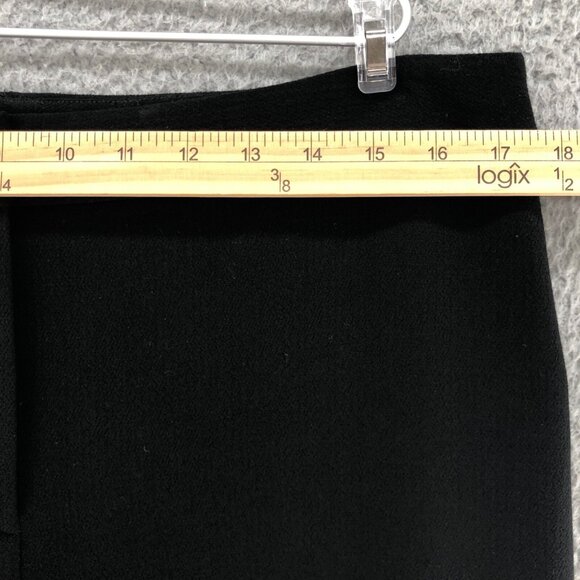 Lafayette 148 Pants Women 14 Black Wool Crepe Lined Wide Leg Trouser Office Work - Picture 8 of 12